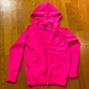 Pink cashmere zip up sweater